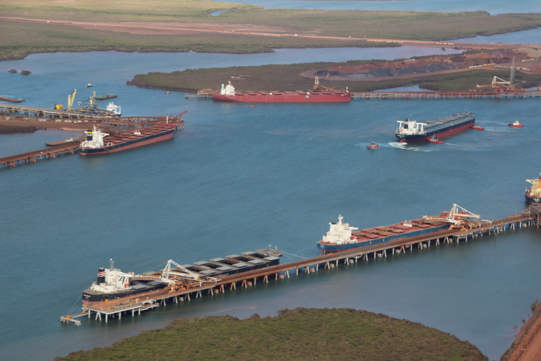 BHP Billiton shipping iron ore out of Port Hedland.
